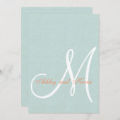 Korallenrote tadellose grüne rustikale einladung (Vorne/Hinten)