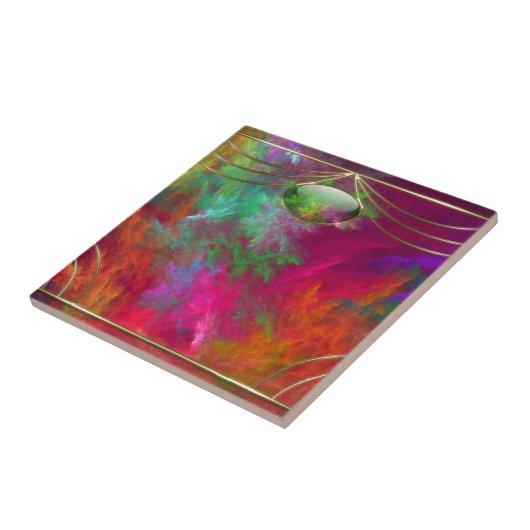 Korallenrote Tiefen-dekorative Fliese (Seite)