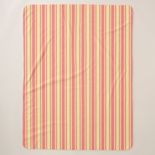 Korallenrote und gelbe Candy-Streifen Sherpadecke