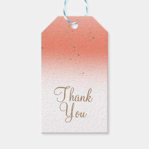 Korallenrote und goldene moderne Glam-Brautparty Geschenkanhänger