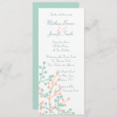 Korallenrote und grüne lange Hochzeits-mit Einladung (Vorne/Hinten)