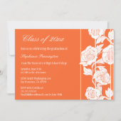 Korallenrote weiße BlumenAbschluss-Partymitteilung Einladung (Vorderseite)