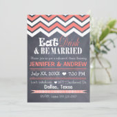 Korallenrote Zickzack Proben-Einladung Einladung (Stehend Vorderseite)