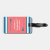 Korallenroter blauer Streifen des Seeanker-1. Gepäckanhänger (Rückseite horizontal)