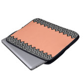 Korallenroter Farbblock Zickzack Laptopschutzhülle (Vorne Knopf)