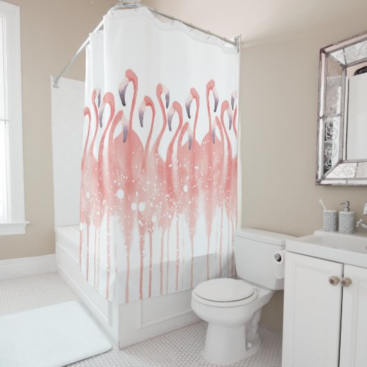 Korallenroter FlamingoDuschvorhang Duschvorhang (Beispiel)