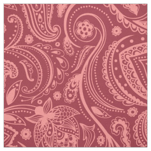 Korallenroter Flora Paisley-Custom Maroon Hintergr Stoff