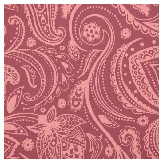 Korallenroter Flora Paisley-Custom Maroon Hintergr Stoff (Muster)