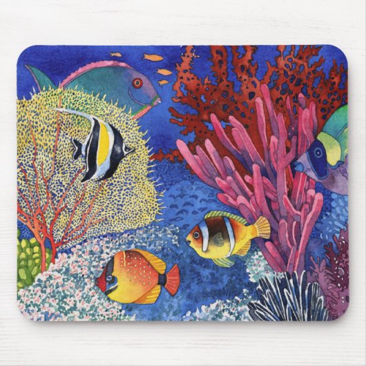 Korallenroter Garten Mousepad (Vorne)