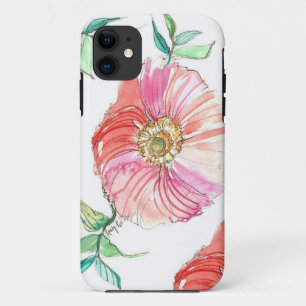 Korallenroter Mohnblumen-Aquarell iPhone Fall Case-Mate iPhone Hülle