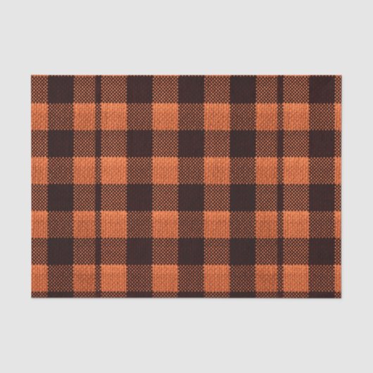 Korallenroter orange Gingham-karierter Seidenpapier (Vorderseite)