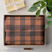Korallenroter orange Gingham-karierter Seidenpapier (Geschenk)
