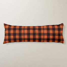 Korallenroter orange Gingham-karierter Seitenschläferkissen