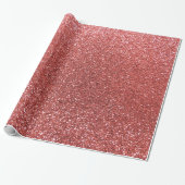 Korallenroter rosa Glitter Geschenkpapier (Ungerollt)