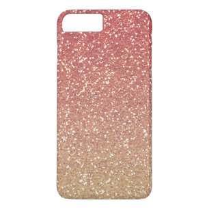 Korallenroter rosa GoldImitat-Glitzer Case-Mate iPhone Hülle