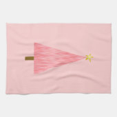 Korallenroter rosa Ombre moderner Weihnachtsbaum Geschirrtuch (Horizontal)