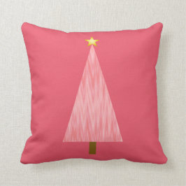 Korallenroter rosa Ombre moderner Weihnachtsbaum Kissen