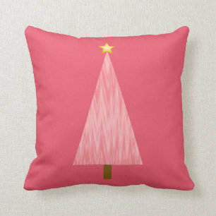 Korallenroter rosa Ombre moderner Weihnachtsbaum Kissen