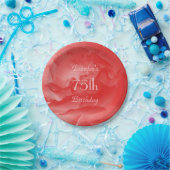 Korallenroter rosa Rosen-Papier-Teller, 75. Pappteller (Party)