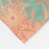 Korallenroter und aquamariner Blumenentwurf Fleecedecke (Ecke)