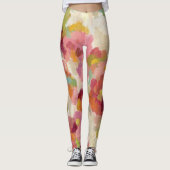 Korallenroter und Smaragdgarten Leggings (Vorderseite)