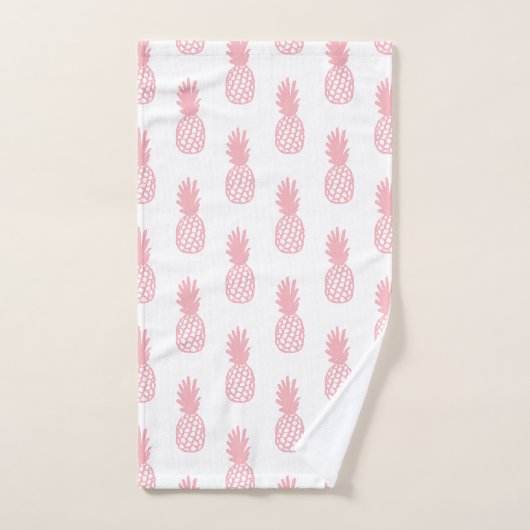 Korallenrotes Ananas-Muster Badhandtuch Set (Handtuch)