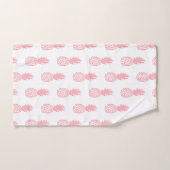 Korallenrotes Ananas-Muster Badhandtuch Set (Handtuch)
