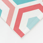 Korallenrotes aquamarines Retro geometrisches Fleecedecke (Ecke)