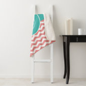 Korallenrotes aquamarines Zickzack Quatrefoil Sherpadecke (Beispiel)