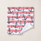 Korallenrotes Badhandtuch Set (Waschlappen)