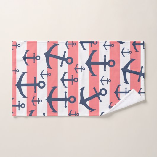 Korallenrotes Badhandtuch Set (Handtuch)