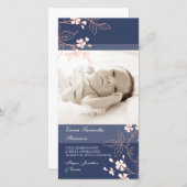 Korallenrotes Blau dankt Ihnen Dankeskarte (Vorne/Hinten)