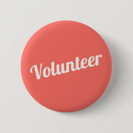 Korallenrotes Button-zurück-Volunteer-Tasten Button (Vorderseite)