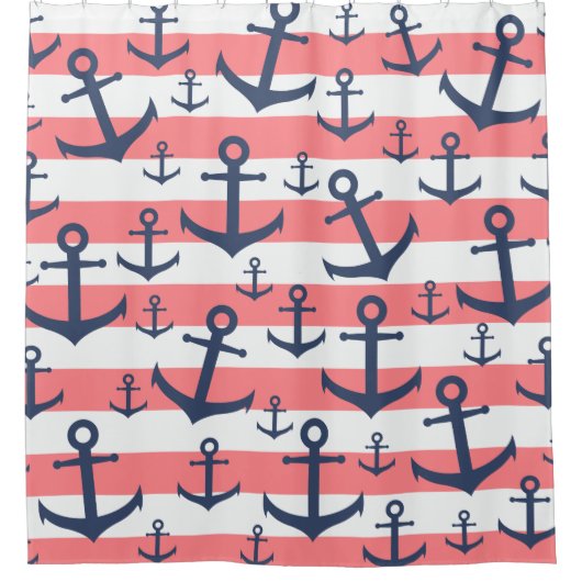 Korallenrotes Duschvorhang (Vorderseite)