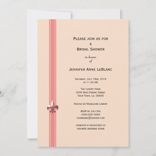 Korallenrotes extravagantes einladung (Rückseite)