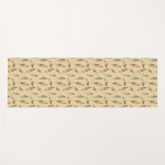 Korallenrotes Feder-Muster SüdwestGeo-Schritt-| Yogamatte (Vorderseite (Horizontal))