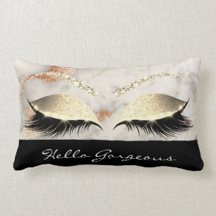 Korallenrotes kupfernes Marmormake-up peitscht Lendenkissen