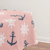 Korallenrotes Marineblauanker- und Tischdecke (Beispiel)