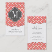 Korallenrotes marokkanisches Fliesen-Gitter Visitenkarte (Vorne/Hinten)