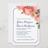 Korallenrotes Peonie auf Einladung (Vorderseite)