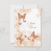 Korallenrotes Pfirsichschmetterlings-uAwg RSVP Karte (Vorderseite)