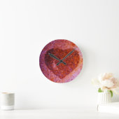 korallenrotes rosa Herz Runde Wanduhr (Zuhause)