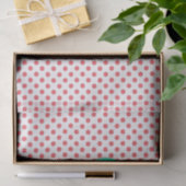 Korallenrotes rosa Polka Punkt-Monogramm durch Seidenpapier (Geschenk)