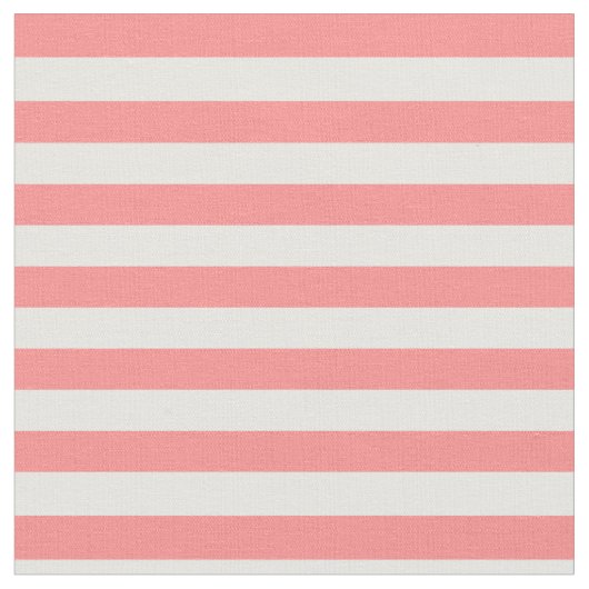 Korallenrotes rosa u. Weiß Striped Stoff (Nahaufnahme)