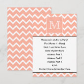 Korallenrotes rosa und weißes Zickzack mit Einladung (Vorne/Hinten)