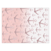 Korallenrotes RosengoldGlitter-Ankernautischmuster Tischdecke (Vorderseite (Horizontal))