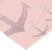 Korallenrotes RosengoldGlitter-Ankernautischmuster Tischdecke (Schrägansicht)