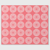 Korallenrotes Rot mit weißem Kreis-Muster Geschenkpapier (Flach)