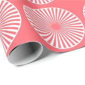 Korallenrotes Rot mit weißem Kreis-Muster Geschenkpapier (Rolleneckpunkt)