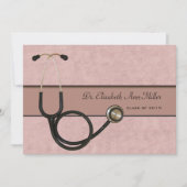 Korallenrotes Stethoskop - Abschluss-Party Einladung (Vorderseite)